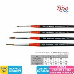 Фото - Пензель ROSA Studio 311, колонок кругла №2 (18631102)