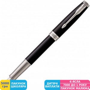 Фото №1 - Ручка подарункова перова Parker (Паркер) Sonnet 17 Black Lacquer CT FP F (86 111)