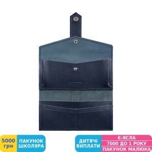 Фото №3 - Портмоне BlankNote 3.0 Темно-синій (BN-PM-3-navy-blue), шкіряний