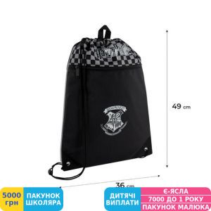 Фото №4 - Сумка для обуви Kite Education Harry Potter, с карманом (HP25-601L)