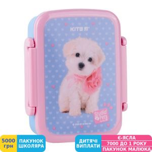 Фото №1 - Ланчбокс Kite Studio Pets, 420 мл, с разделителем (SP24-160-2)