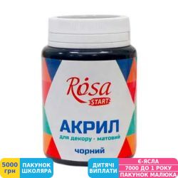 Фото - Краска акриловая для декора ROSA Start, 17 Черная, матовая, 80 мл (20117)