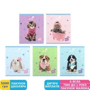 Фото №1 - Зошит шкільний Kite Studio Pets, 24 аркуші, клітинка (SP26-238)