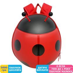 Фото - Рюкзак дитячий Supercute Божа корівка, для дівчаток, червоний (SF032-a)