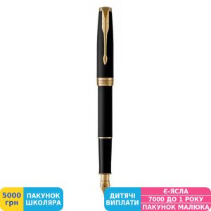 Фото №3 - Ручка подарочная перьевая Parker (Паркер) Sonnet 17 Matte Black Lacquer GT FP F (84 811)