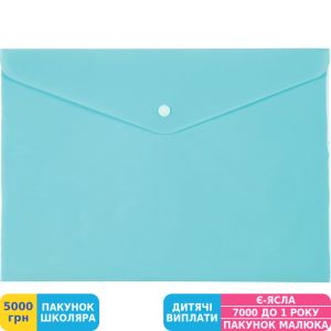 Фото №1 - Папка на кнопці Axent, А4, Pastelini, неом'ята (1412-09-A)
