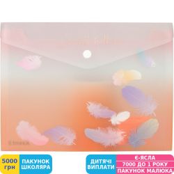 Фото - Папка на кнопці Axent Colourful Feather 1442-94-A, А5+