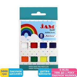Фото - Набор пластики Jam Clay by ROSA Talent Rainbow, 8 цв. х 20 г (5059006)