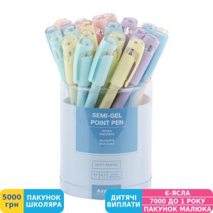 Фото №3 - Ручка масляна Axent Soft Pastel, 0,7 мм, синя (AB1102-02-A)