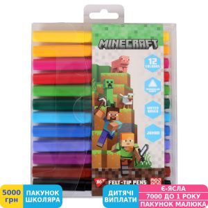 Фото №1 - Фломастери Yes Minecraft, 12 кольорів (650590)