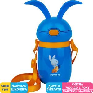 Фото №1 - Термос Kite Rabbit, 350 мл, блакитний (K21-377-01)
