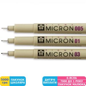 Фото №2 - Набір лінерів Sakura Pigma Micron Design, чорні, 3 шт. (XSDK3FD)