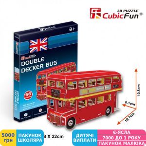 Фото №3 - 3D пазл CubicFun Mini Автобус Дабл Декер (S3018h)