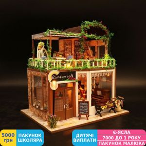 Фото №3 - Мини-интерьерная модель ручной работы Hobby Shop Rainbow café (M906)