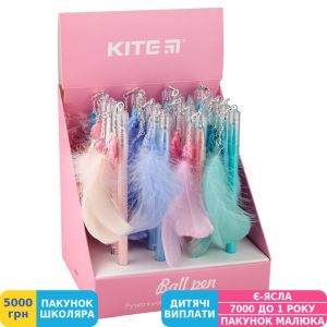 Фото №2 - Ручка шариковая Kite Перо, 0,5 мм, синяя (K19-337)